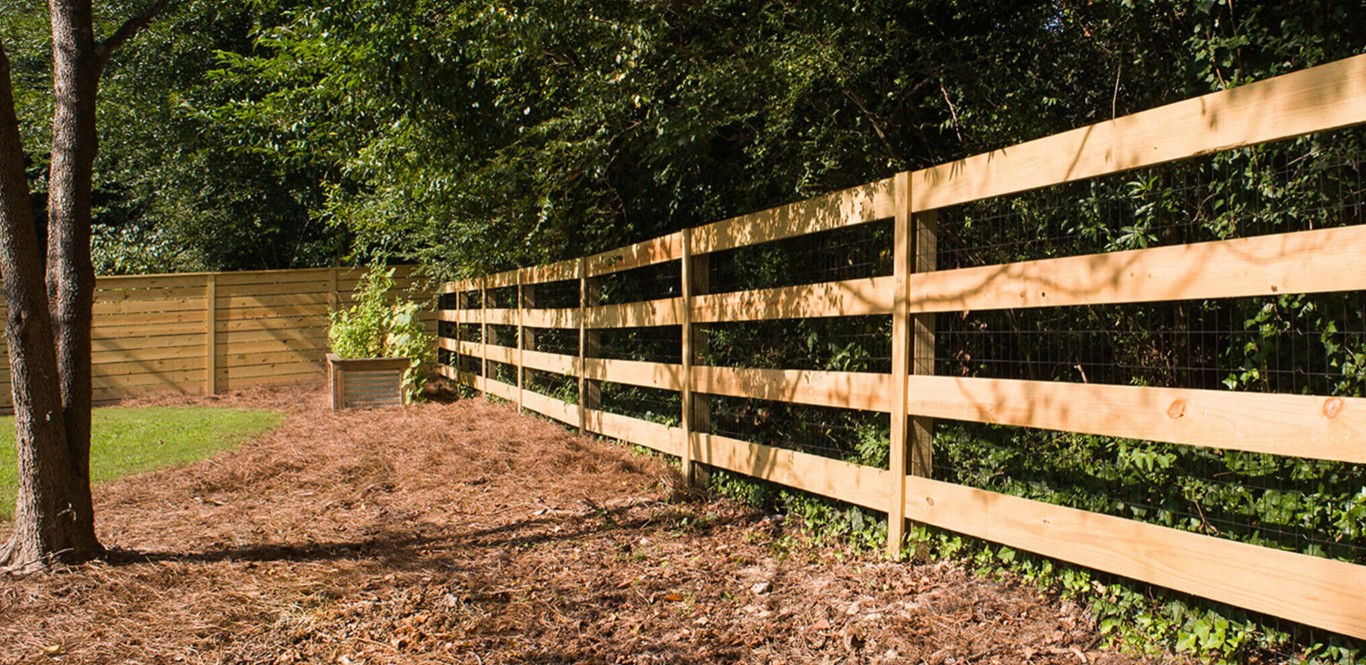 Long-lasting wooden split-rail fence